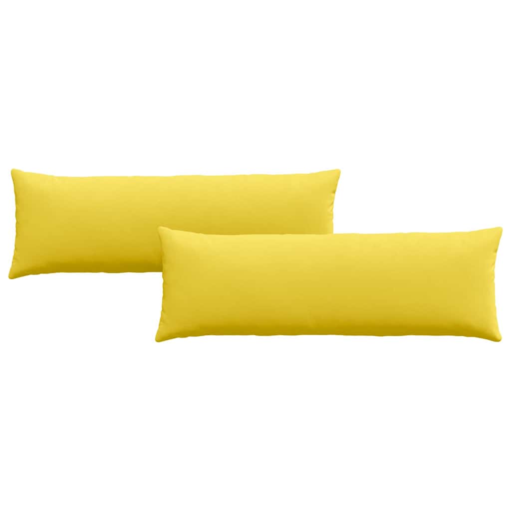 Sofa Pagalvės 2 pcs Šviesi geltona 120 x 40 cm audinys