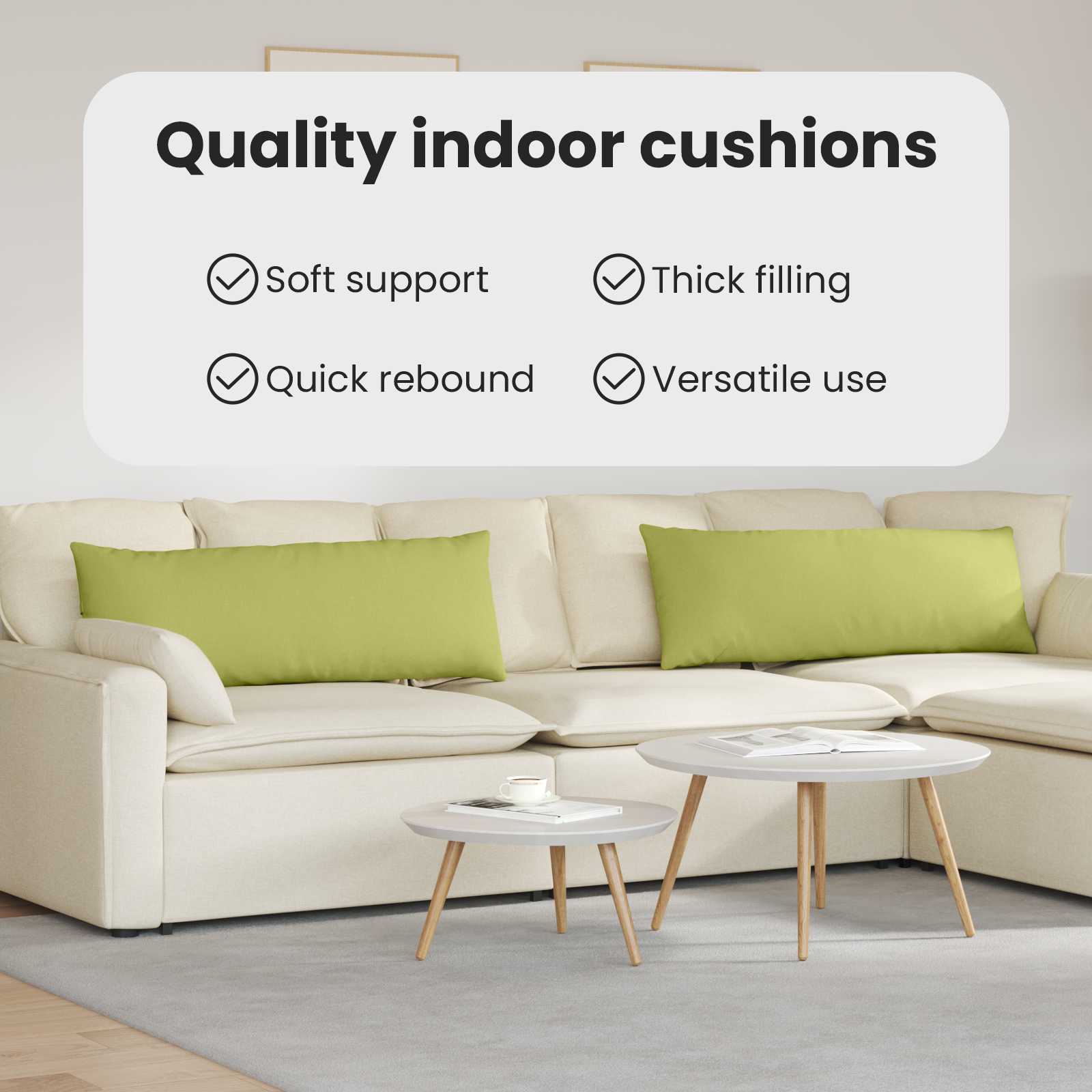 Sofa Pagalvės 2 pcs Šviesiai žalia 120 x 40 cm audinys