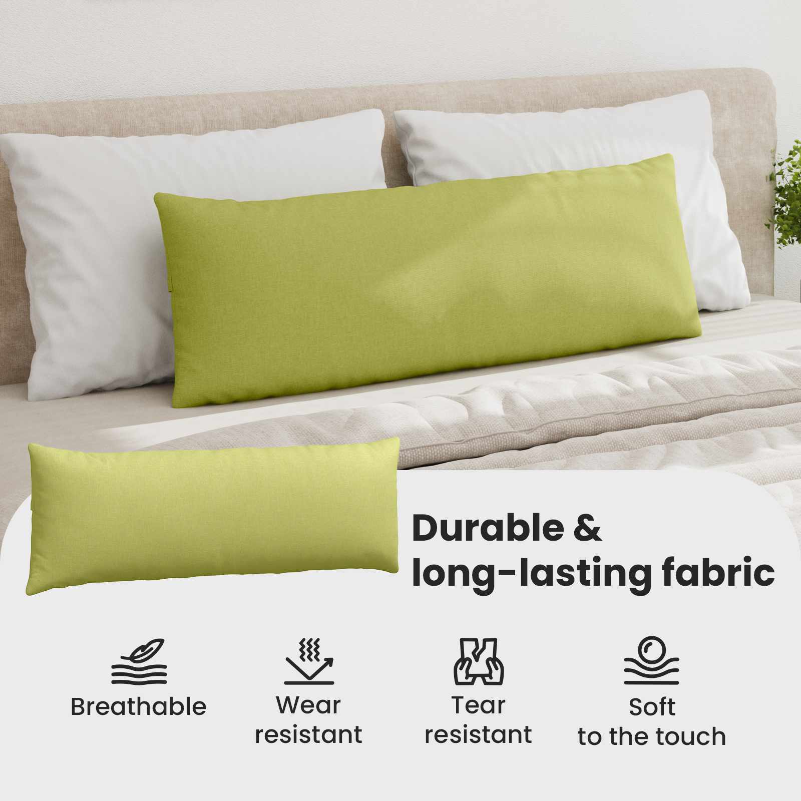 Sofa Pagalvės 2 pcs Šviesiai žalia 120 x 40 cm audinys