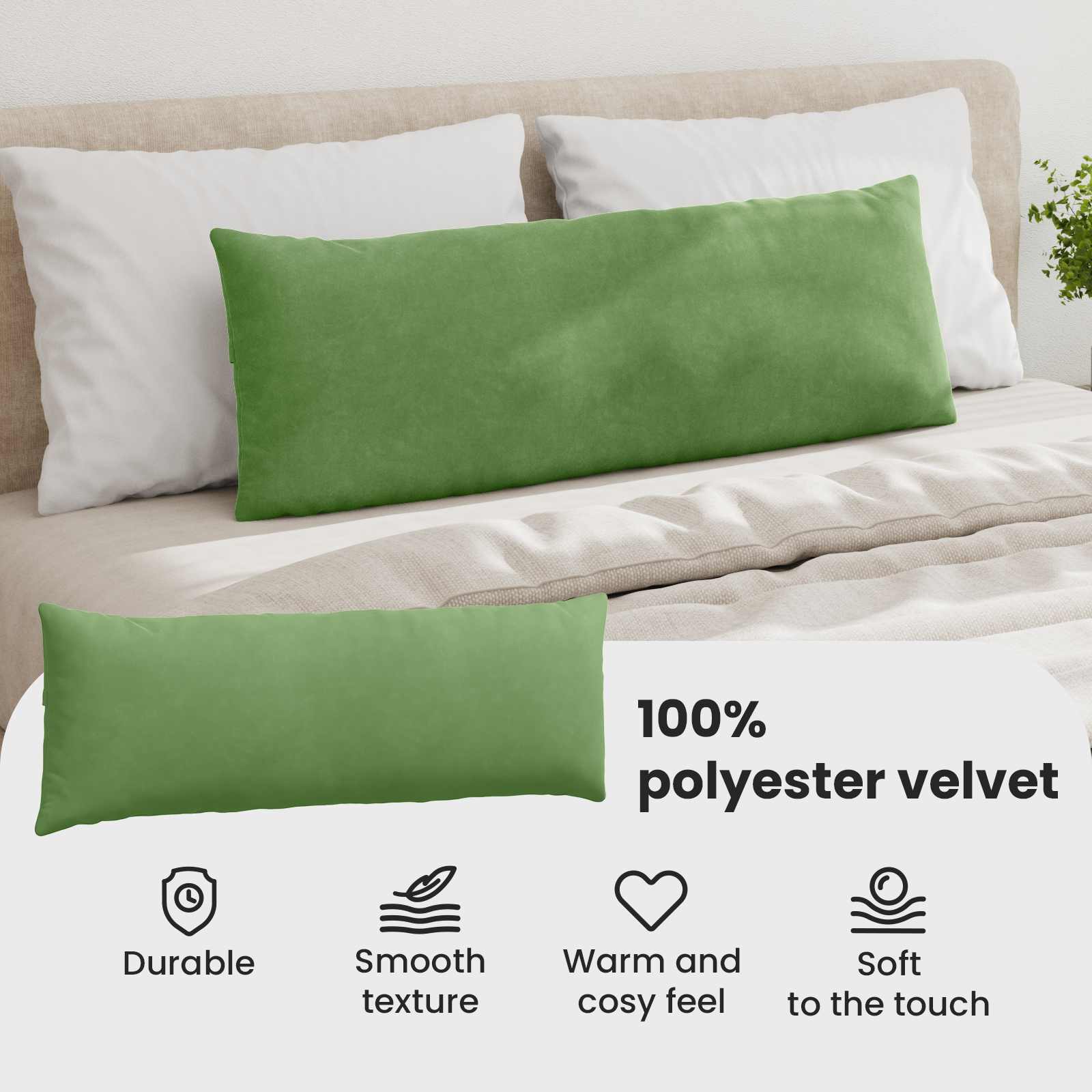 Sofa Pagalvės 2 pcs Šviesiai žalia 120 x 40 cm