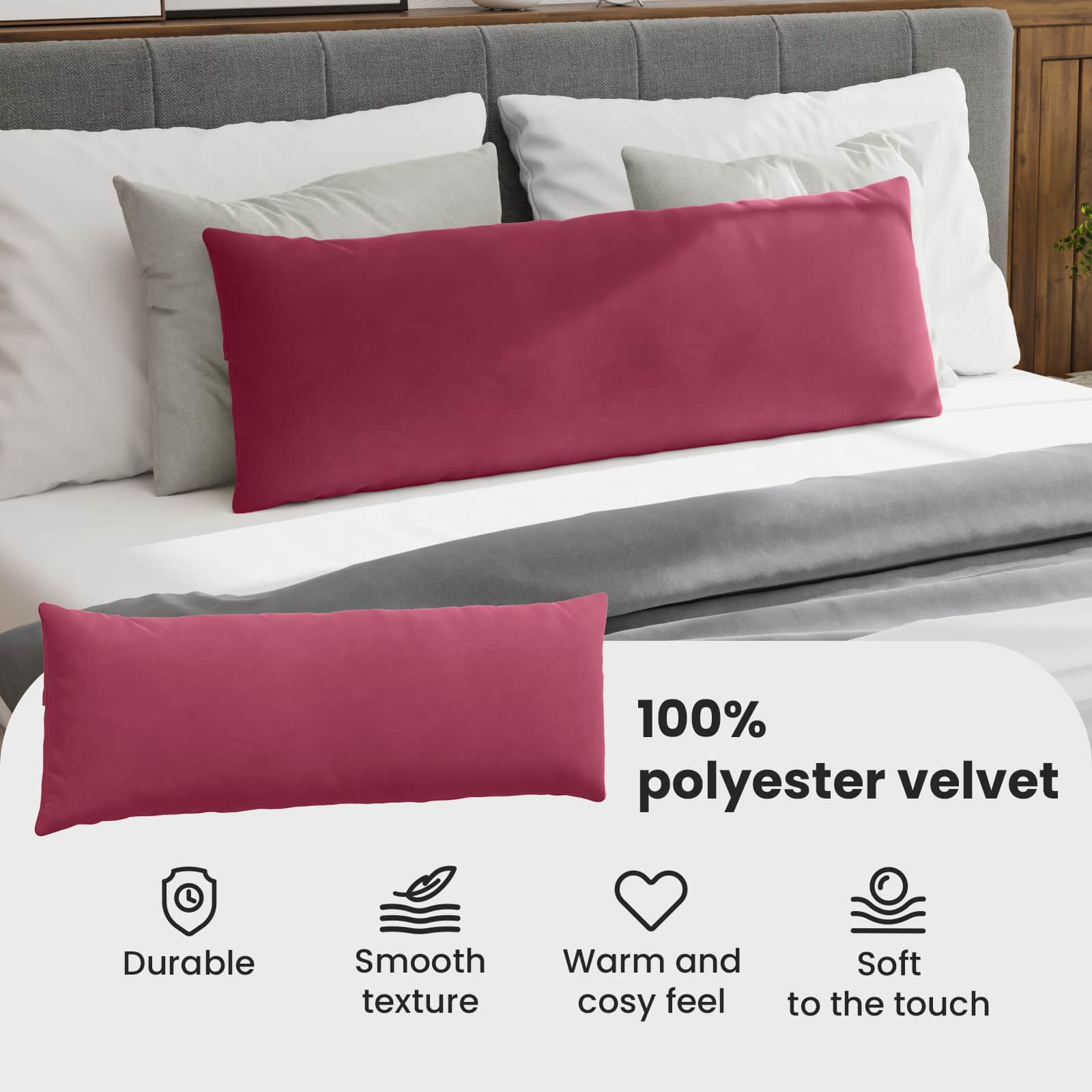 Sofa Pagalvės 2 pcs Vyno raudona 120 x 40 cm Kordūrinis audinys
