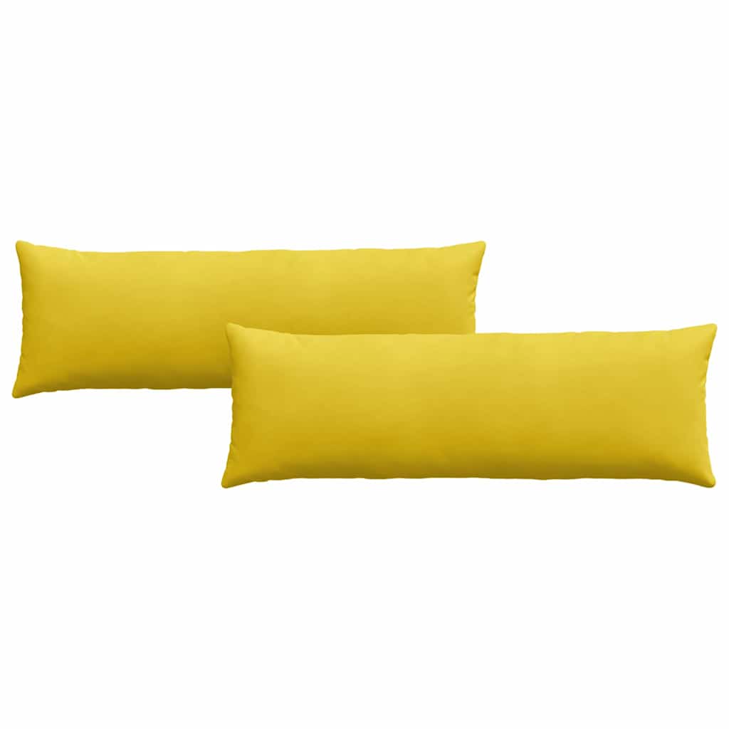 Sofa Pagalvės 2 pcs Geltona 120 x 40 cm Kordūrinis audinys