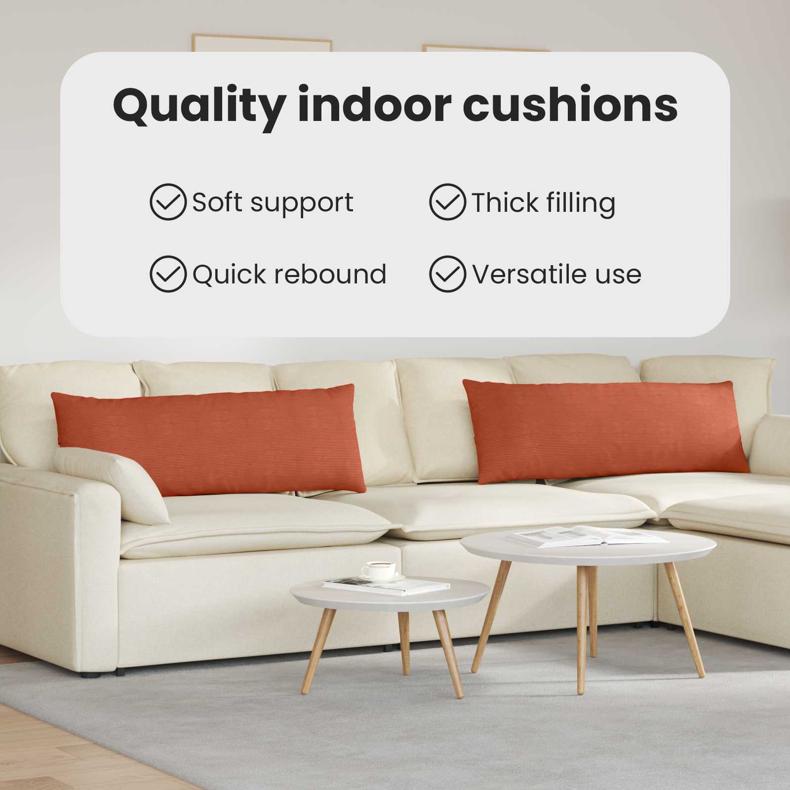Sofa Pagalvės 2 pcs Raudona oranžinė 120 x 40 cm