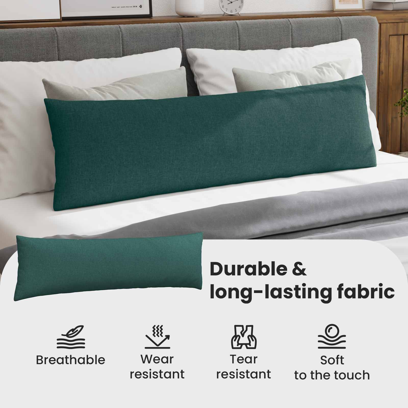Sofa Pagalvės 2 pcs Tamsiai žalia 145 x 40 cm audinys