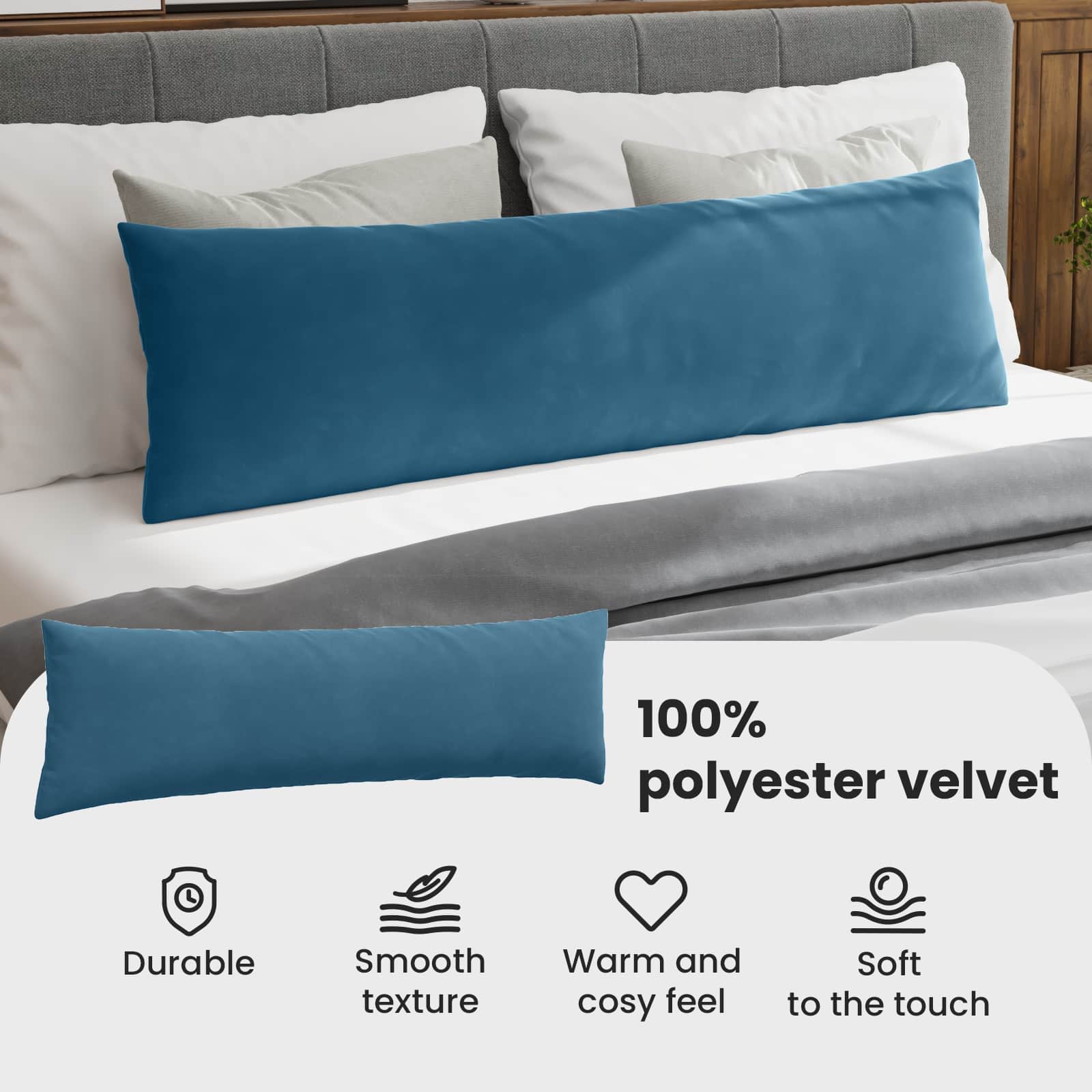 Sofa Pagalvės 2 pcs Mėlyna 145 x 40 cm Kordūrinis audinys