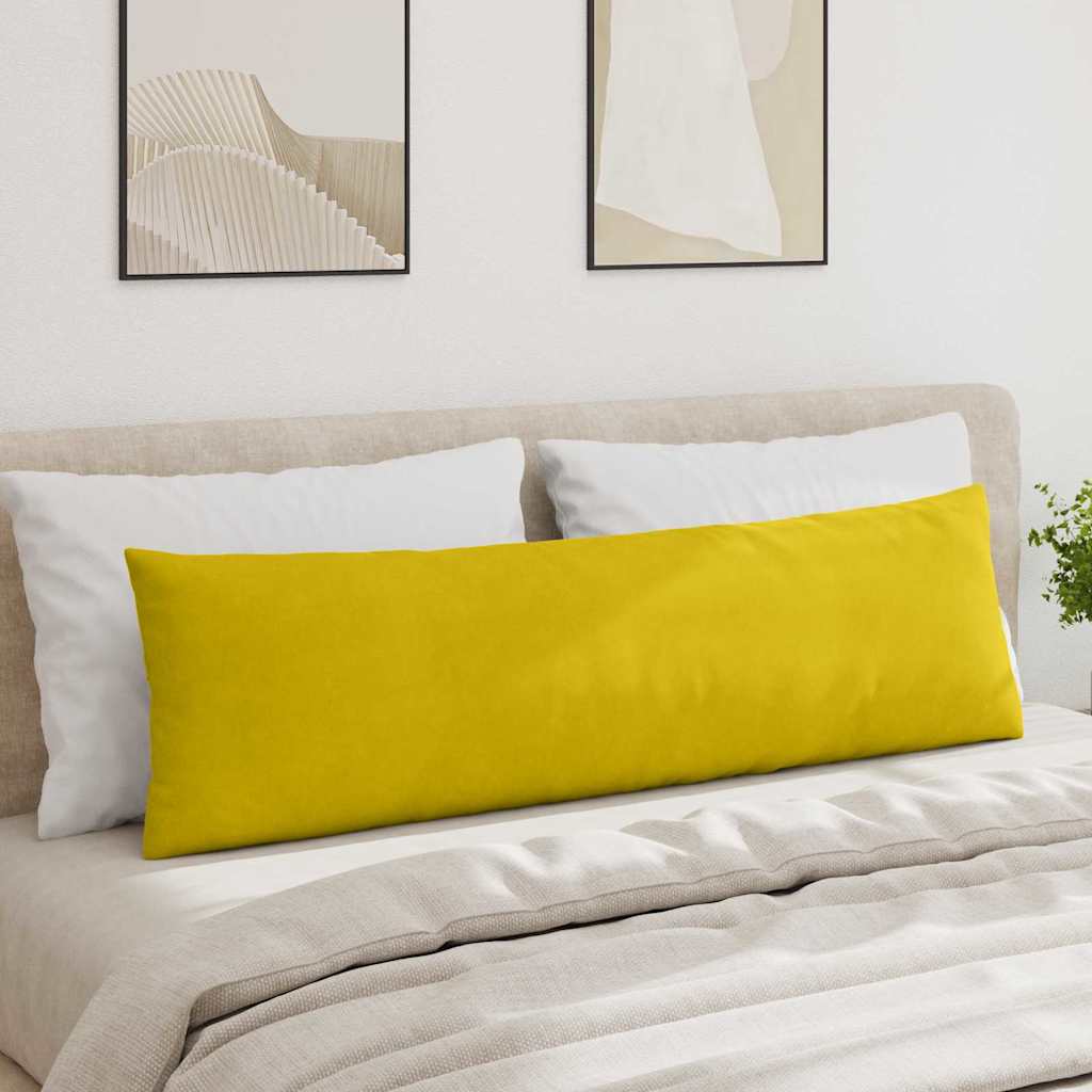 Sofa Pagalvės 2 pcs Geltona 145 x 40 cm Kordūrinis audinys
