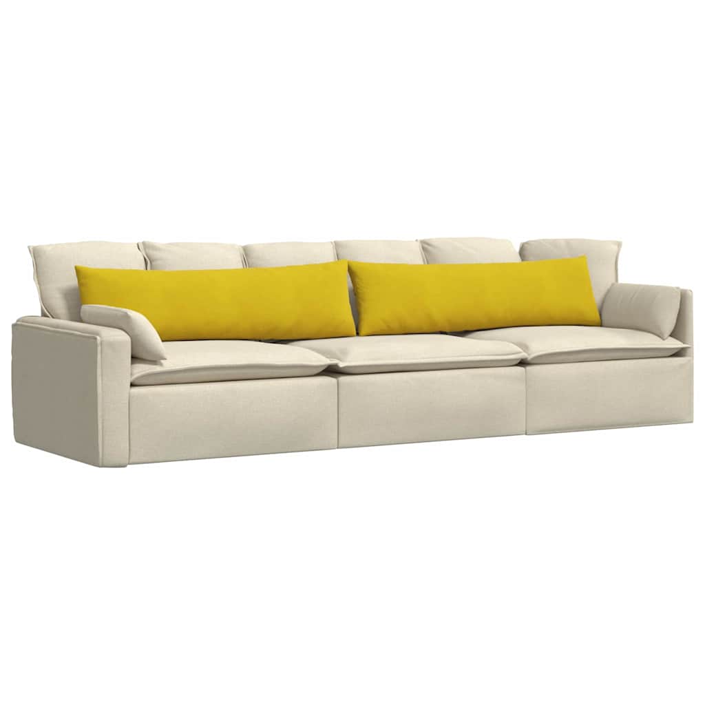 Sofa Pagalvės 2 pcs Geltona 145 x 40 cm Kordūrinis audinys