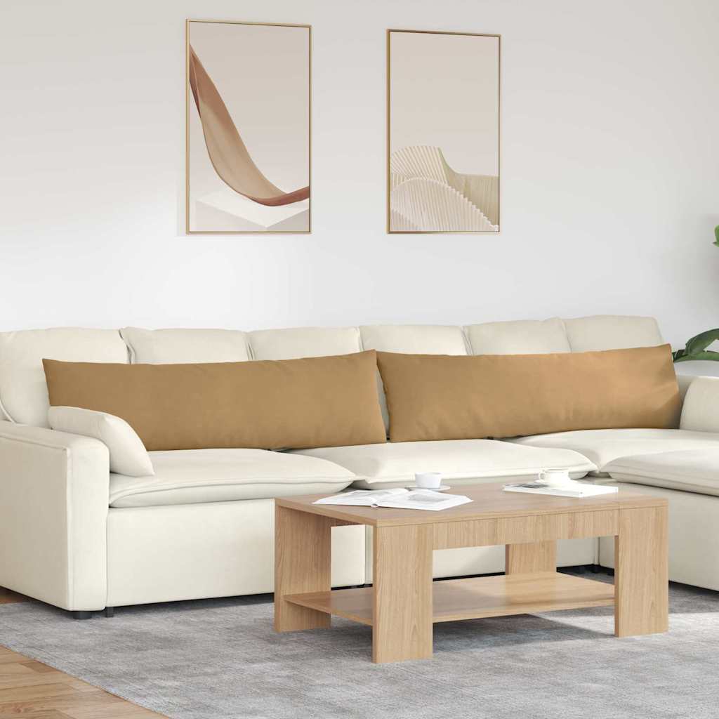 Dīvāna Spilveni 2 gab Brūni 145 x 40 cm Kordurojs audums