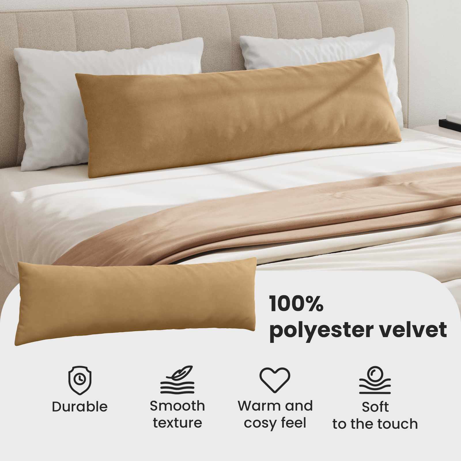 Sofa Pagalvės 2 pcs Ruda 145 x 40 cm Kordūrinis audinys
