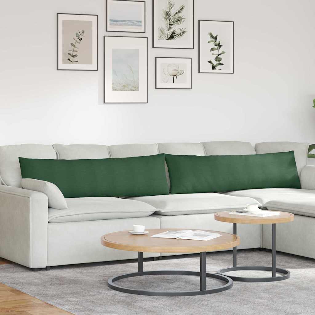 Sofa Cushions 2 pcs Dark green 145 x 40 cm