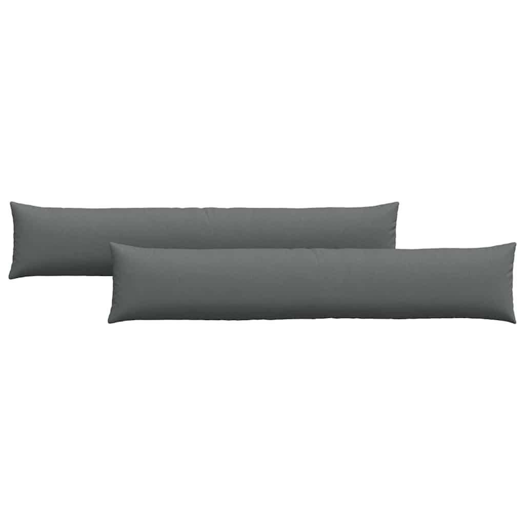 Sofa Pagalvės 2 pcs Tamsiai pilka 200 x 40 cm audinys