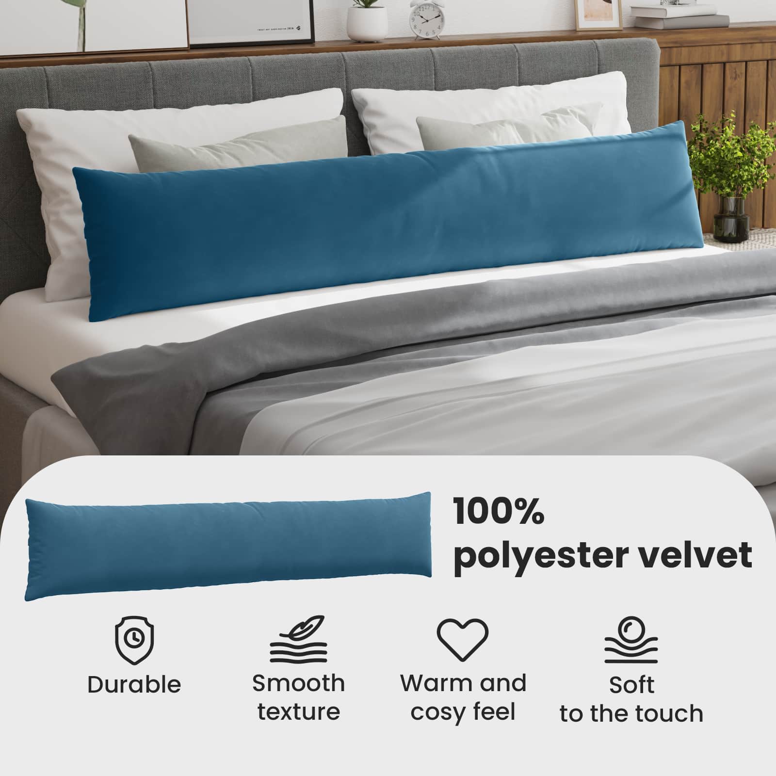 Sofa Pagalvės 2 pcs Mėlyna 200 x 40 cm Kordūrinis audinys