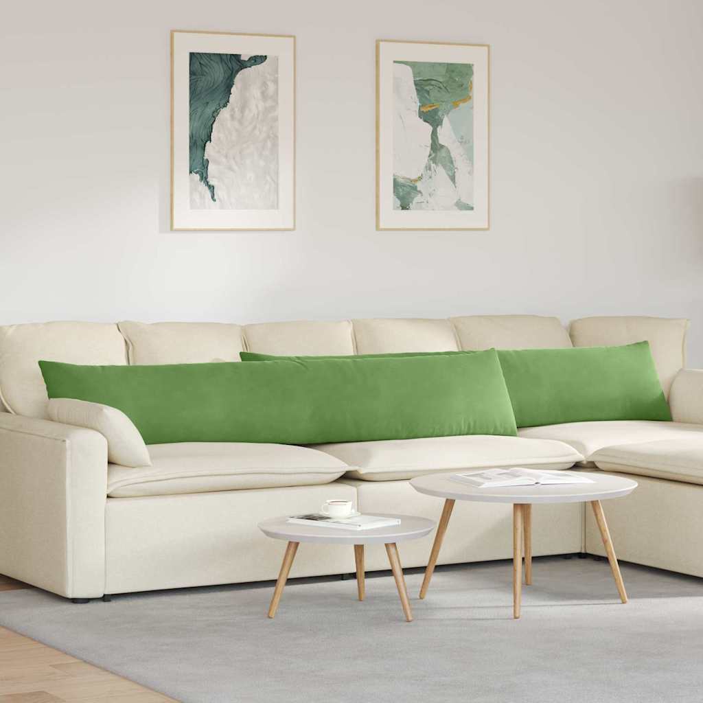 Sofa Cushions 2 pcs Light green 200 x 40 cm