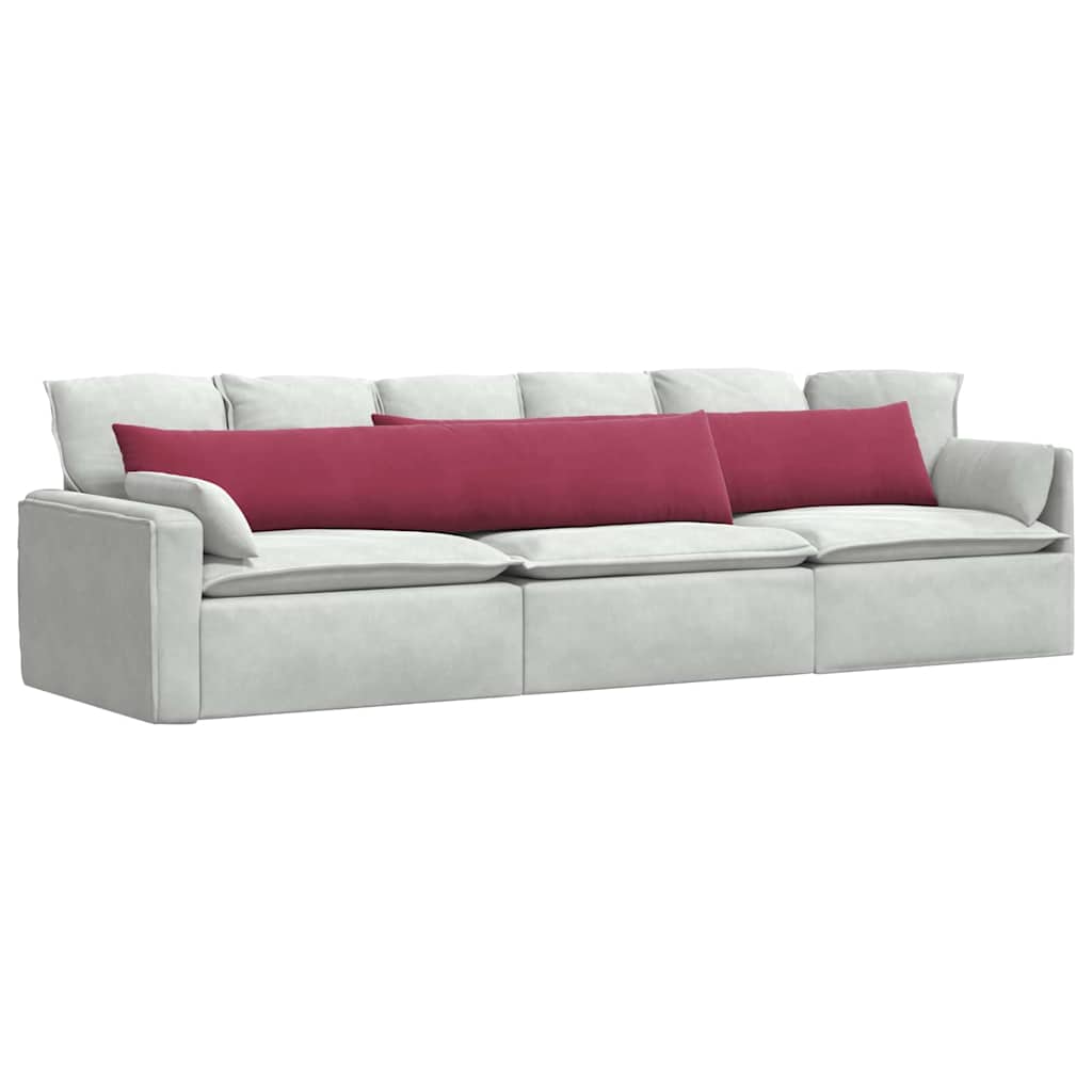 Sofa Pagalvės 2 pcs Vyno raudona 200 x 40 cm Kordūrinis audinys