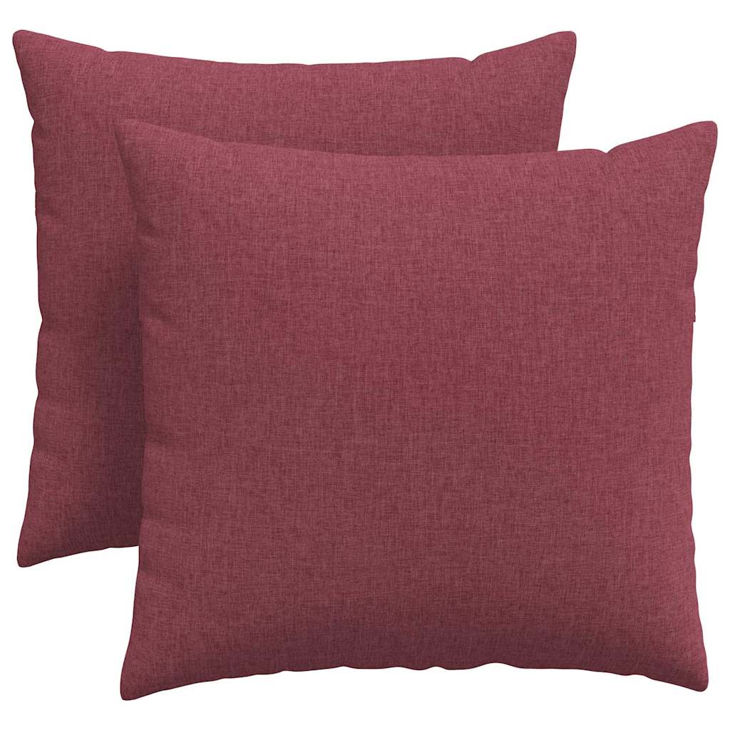 Sofa Pagalvės 2 pcs Vyno raudona 45 x 45 cm audinys