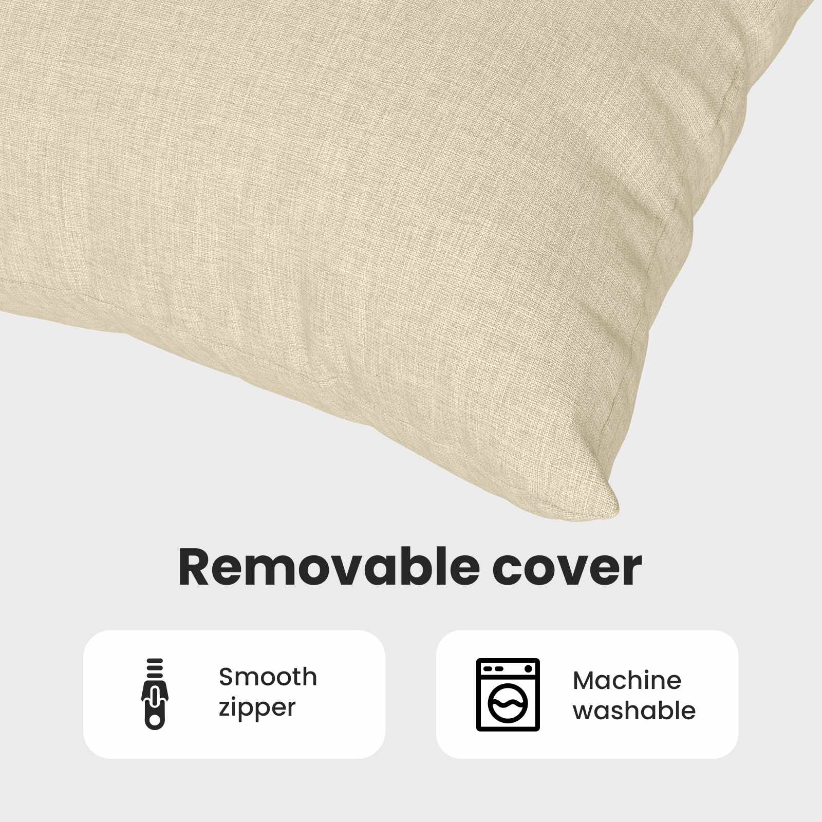 Sofa Pagalvės 2 pcs Kreminė 45 x 45 cm audinys