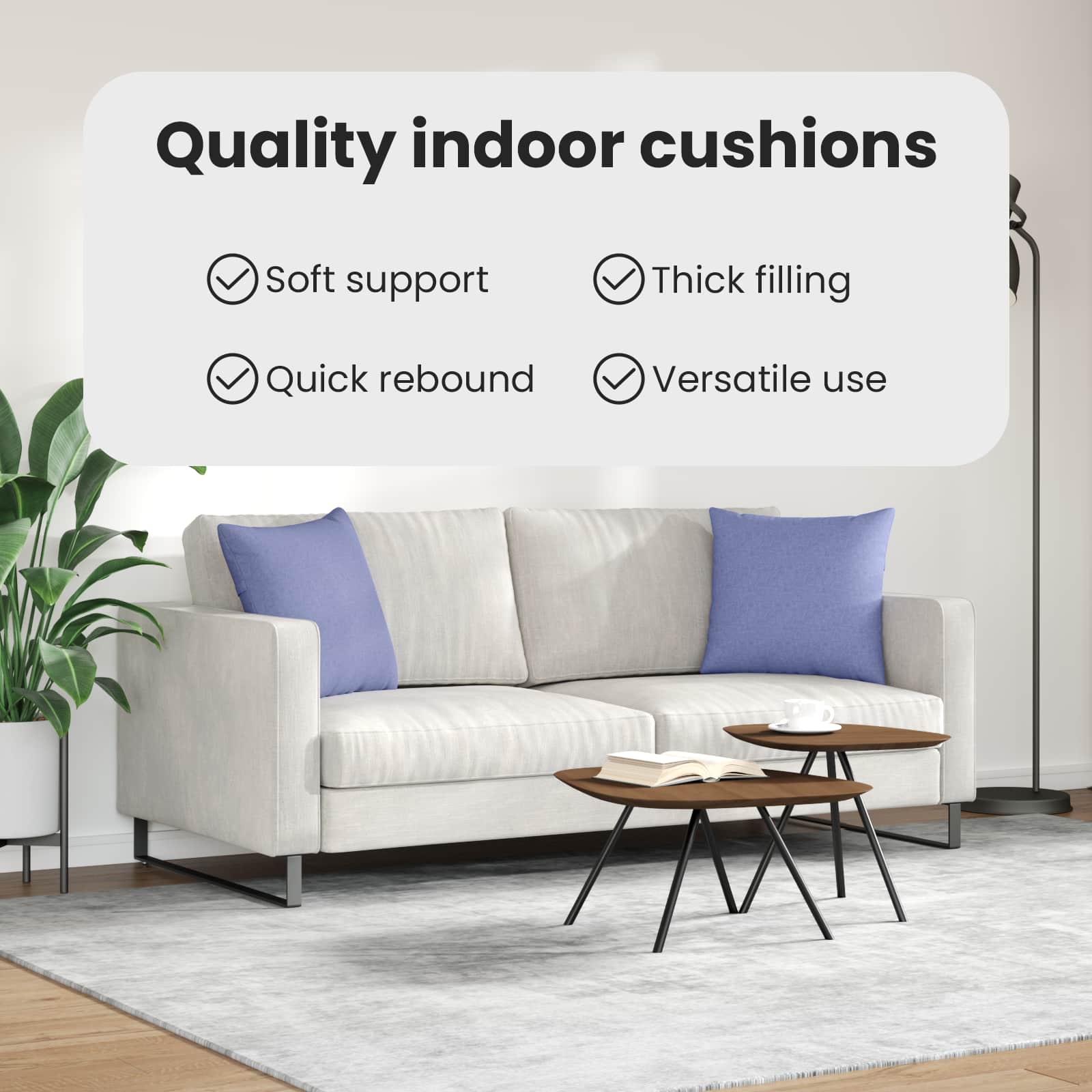 Sofa Cushions 2 pcs Blue 45 x 45 cm fabric