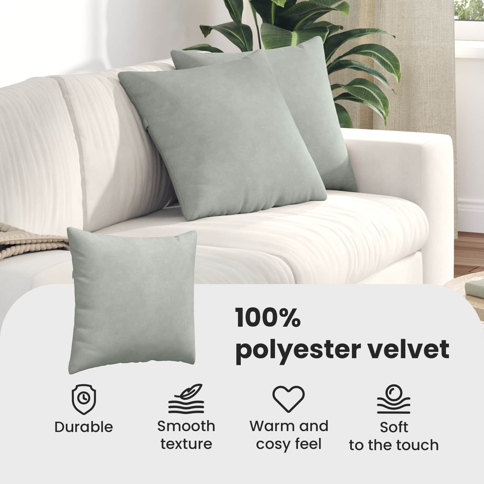 Sofa Pagalvės 2 pcs Šviesiai pilka 45 x 45 cm