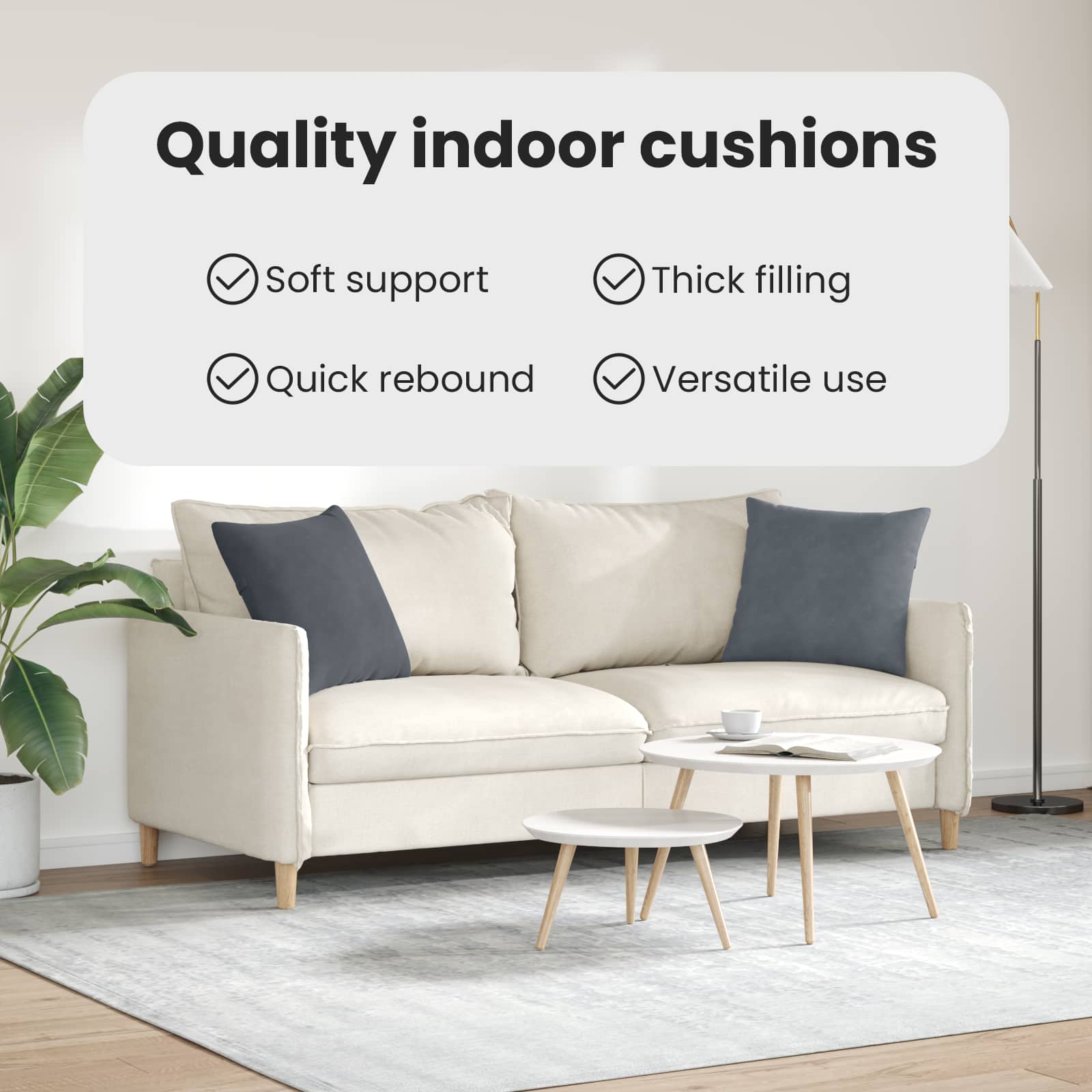 Sofa Pagalvės 2 pcs Tamsiai pilka 45 x 45 cm Kordūrinis audinys