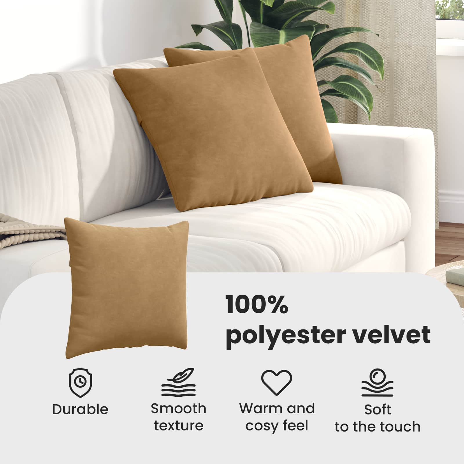 Sofa Cushions 2 pcs Brown 45 x 45 cm Corduroy fabric