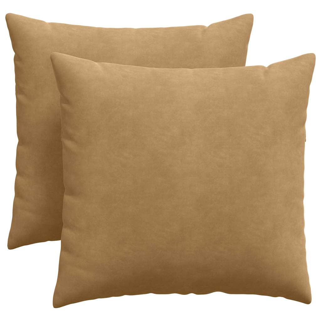 Sofa Cushions 2 pcs Brown 45 x 45 cm Corduroy fabric