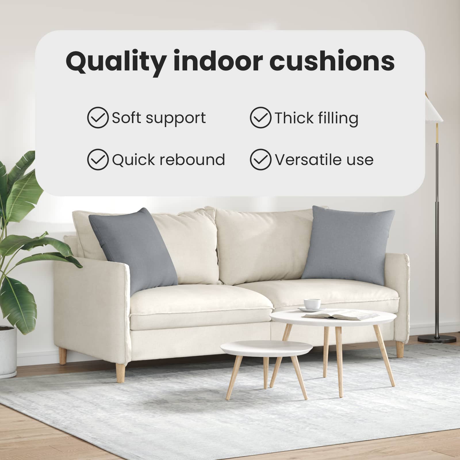Sofa Pagalvės 2 pcs Šviesiai pilka 50 x 50 cm audinys