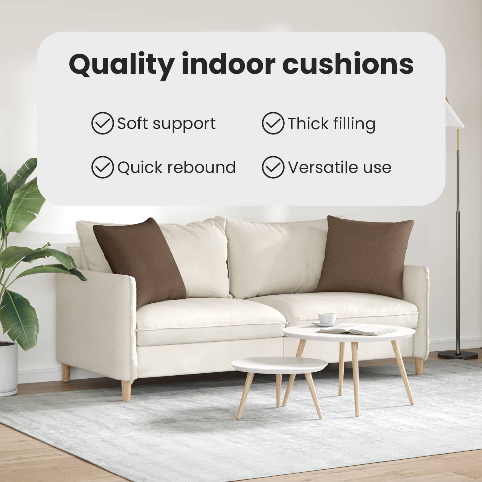 Sofa Pagalvės 2 pcs Ruda 50 x 50 cm audinys