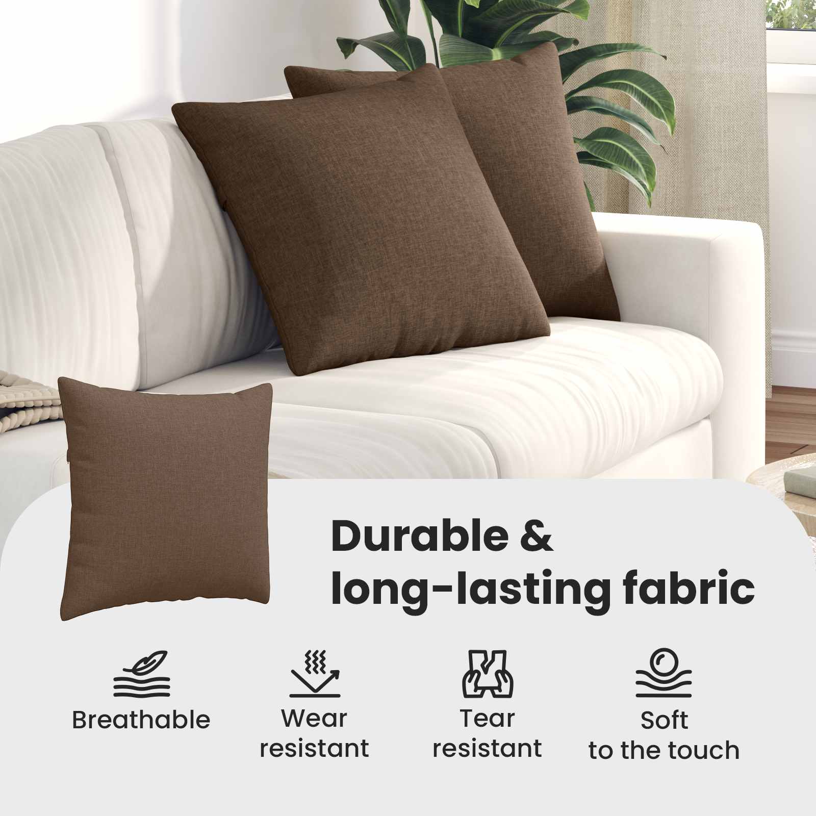 Sofa Pagalvės 2 pcs Ruda 50 x 50 cm audinys