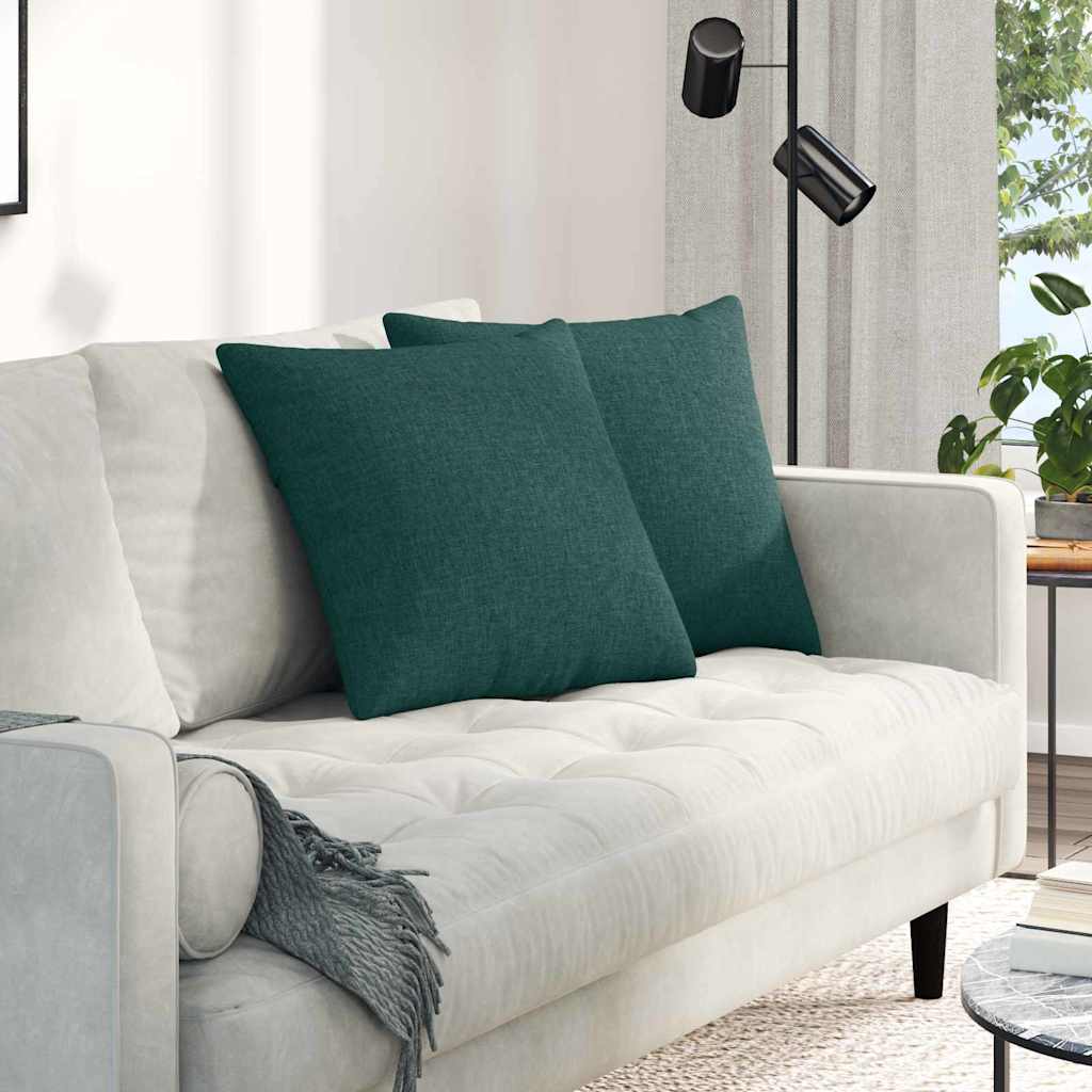 Sofa Cushions 2 pcs Dark green 50 x 50 cm fabric