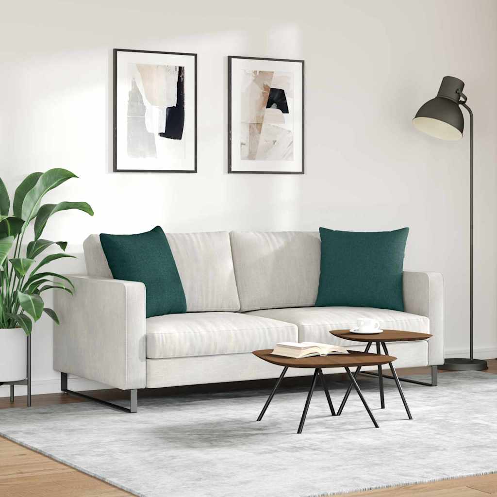 Sofa Cushions 2 pcs Dark green 50 x 50 cm fabric