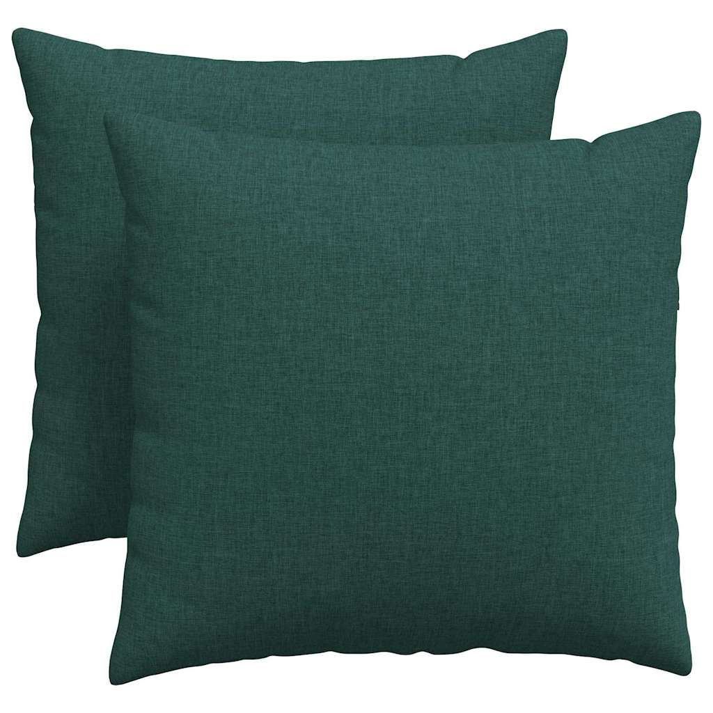 Sofa Cushions 2 pcs Dark green 50 x 50 cm fabric