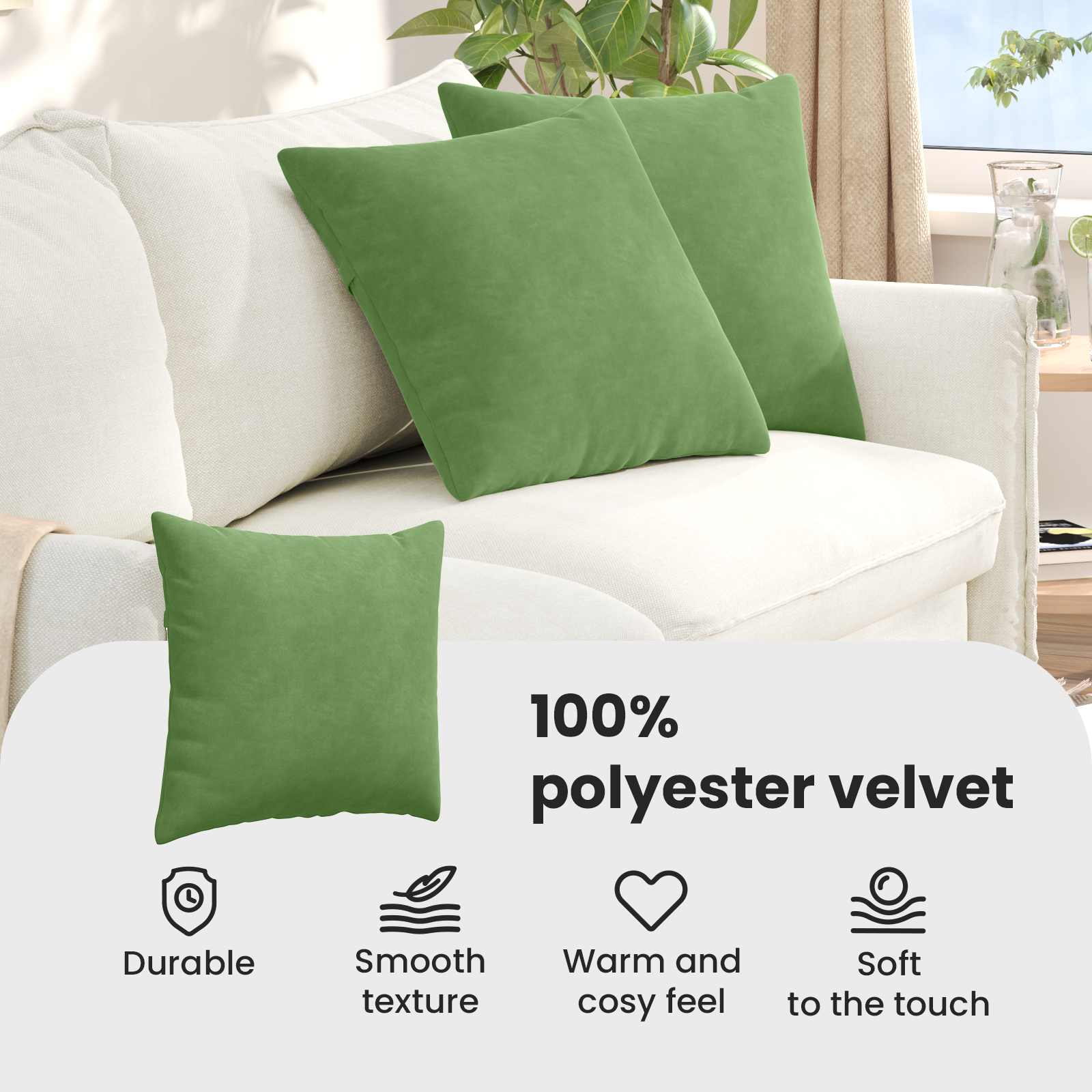 Sofa Pagalvės 2 pcs Šviesiai žalia 50 x 50 cm