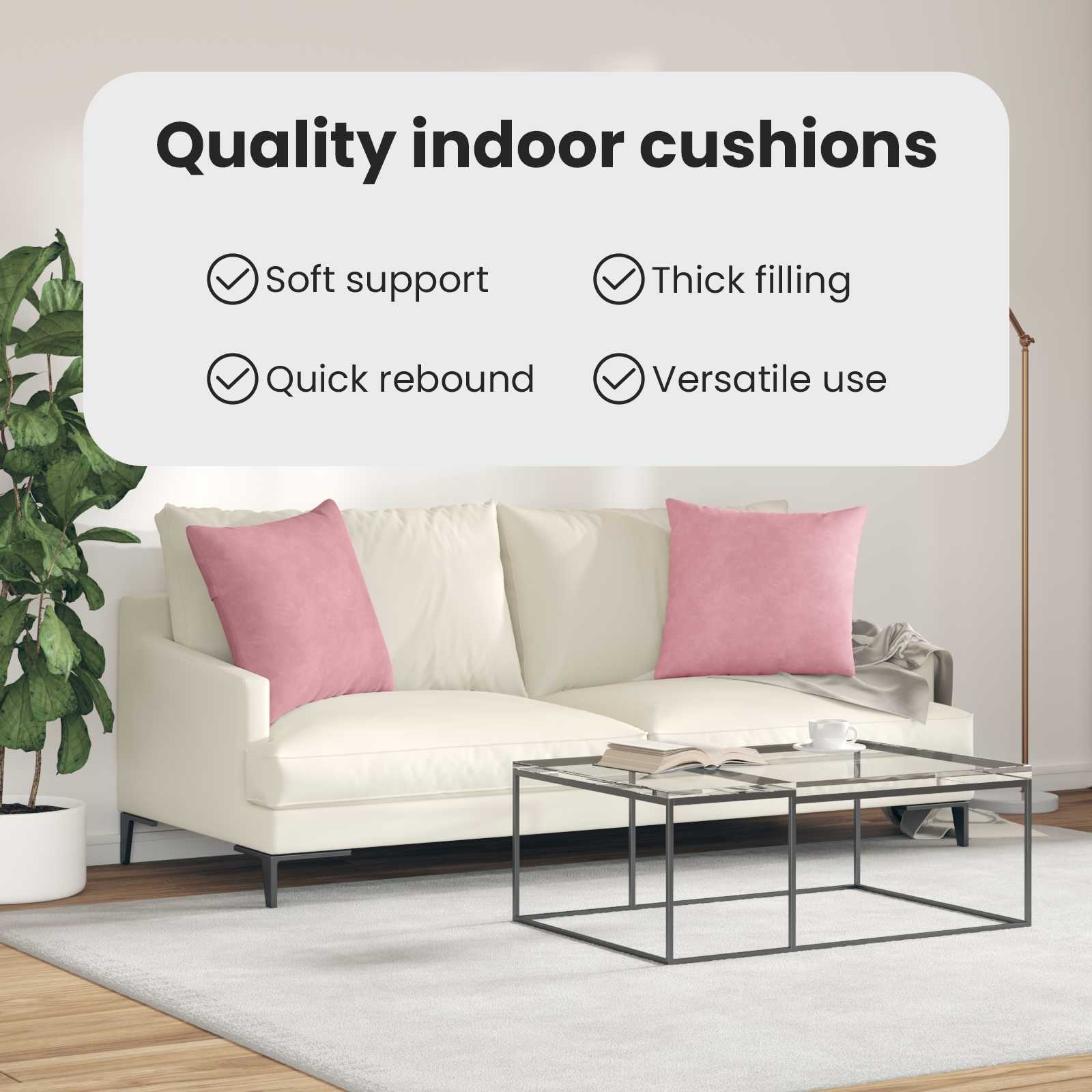 Sofa Pagalvės 2 pcs Rožinė 50 x 50 cm Kordūrinis audinys