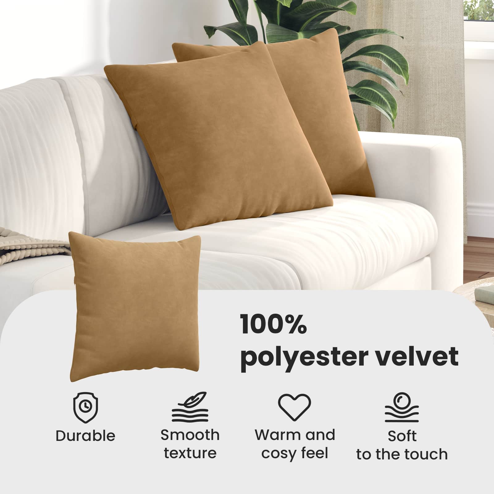 Sofa Pagalvės 2 pcs Ruda 50 x 50 cm Kordūrinis audinys