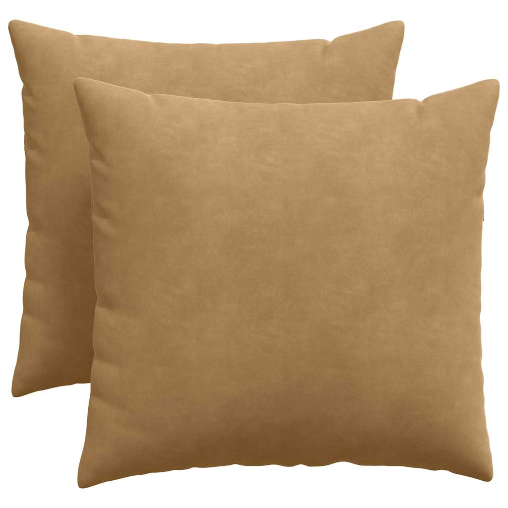Sofa Cushions 2 pcs Brown 50 x 50 cm Corduroy fabric