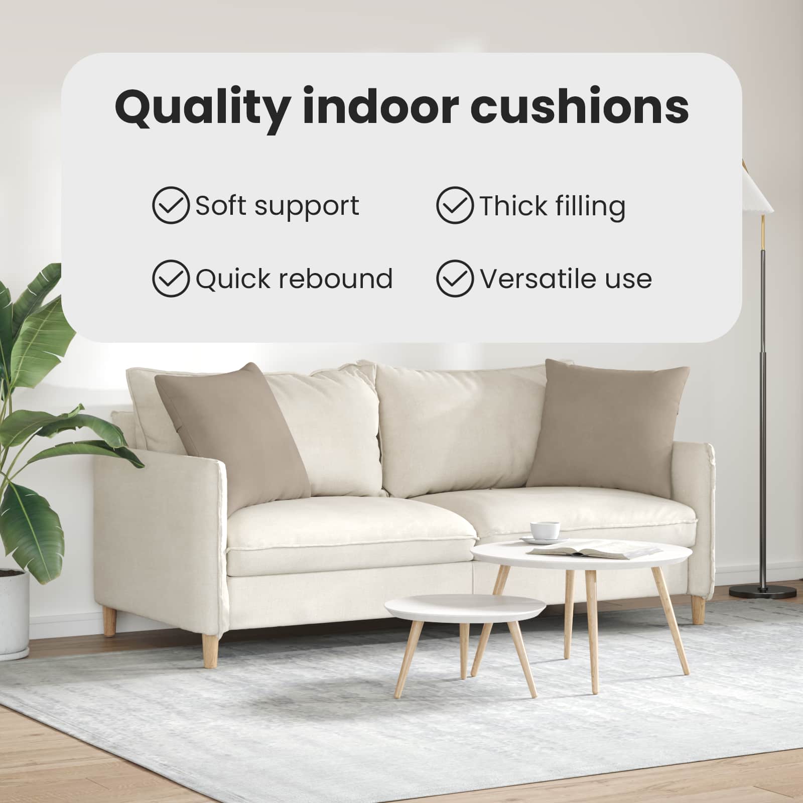 Sofa Pagalvės 2 pcs Taupe 50 x 50 cm audinys