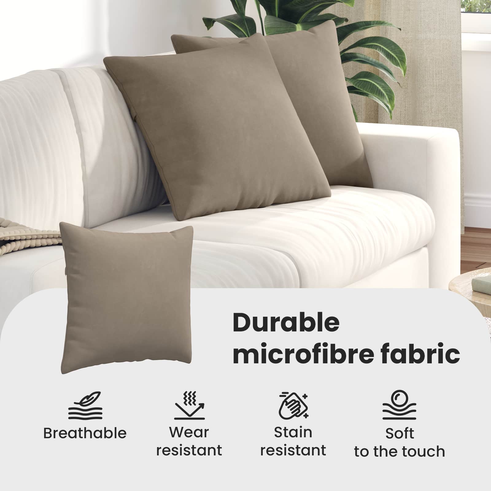 Sofa Pagalvės 2 pcs Taupe 50 x 50 cm audinys