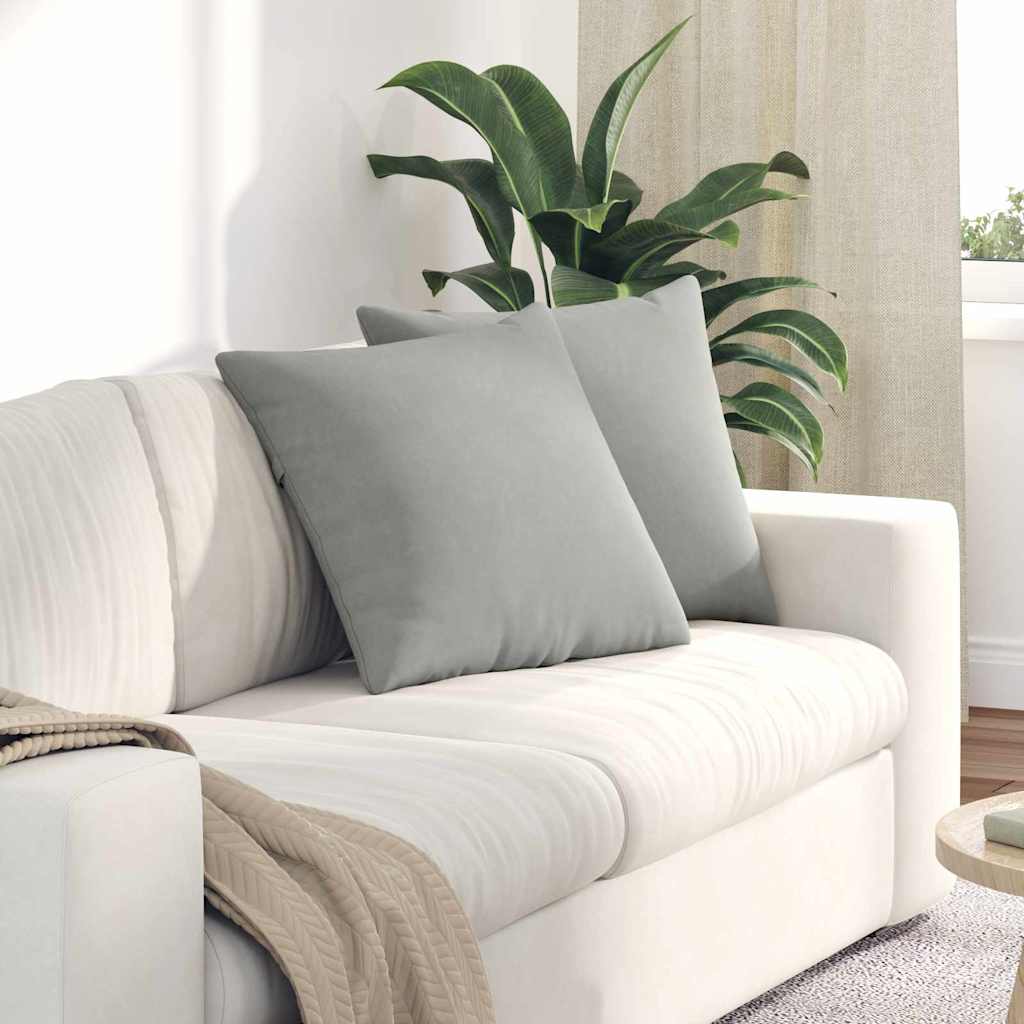 Sofa Pagalvės 2 pcs Šviesiai pilka 50 x 50 cm audinys