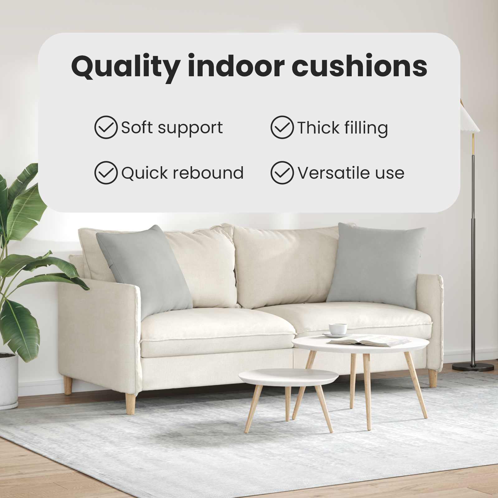 Sofa Pagalvės 2 pcs Šviesiai pilka 50 x 50 cm audinys