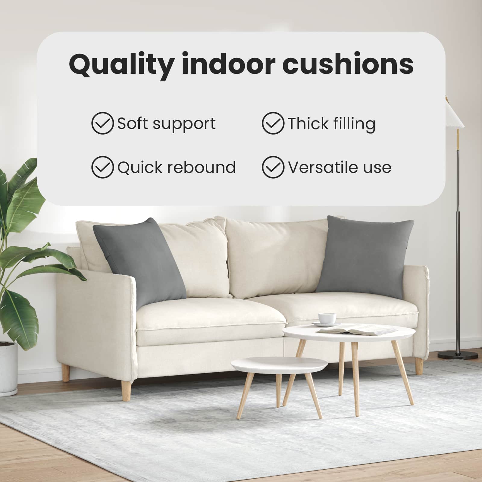 Sofa Pagalvės 2 pcs Tamsiai pilka 50 x 50 cm audinys