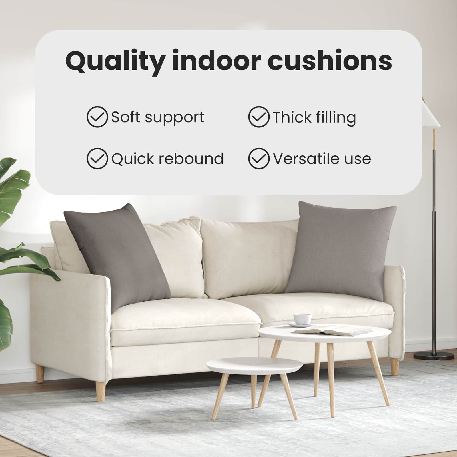Sofa Cushions 2 pcs Taupe 60 x 60 cm fabric
