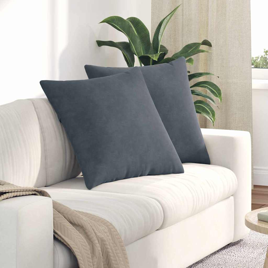 Sofa Cushions 2 pcs Dark Grey 60 x 60 cm Corduroy