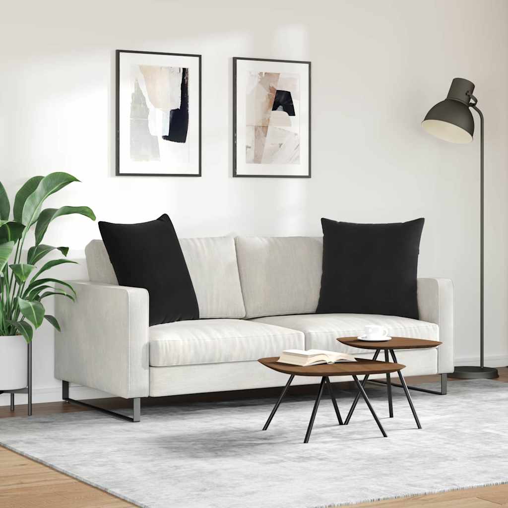 Sofa Pagalvės 2 pcs Juoda 60 x 60 cm Kordūrinis audinys