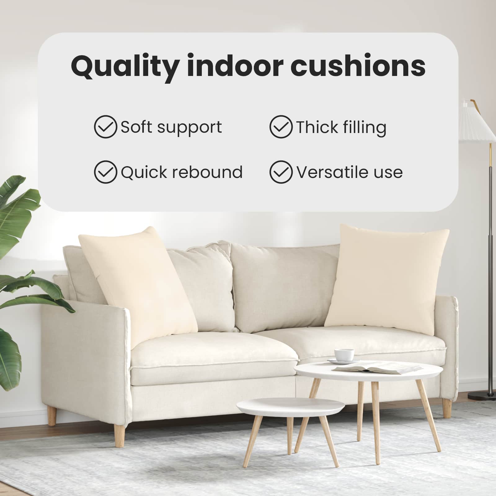 Sofa Pagalvės 2 pcs Smėlio 60 x 60 cm audinys
