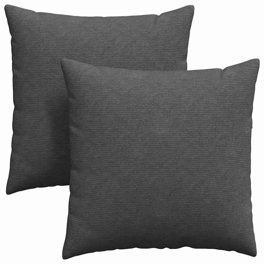 Sofa Pagalvės 2 pcs Tamsiai pilka 60 x 60 cm Kordūrinis audinys