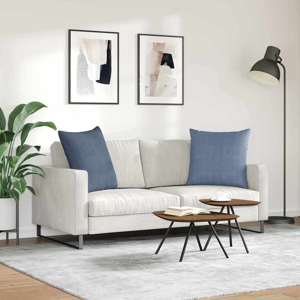 Sofa Pagalvės 2 pcs Mėlyna 60 x 60 cm Kordūrinis audinys
