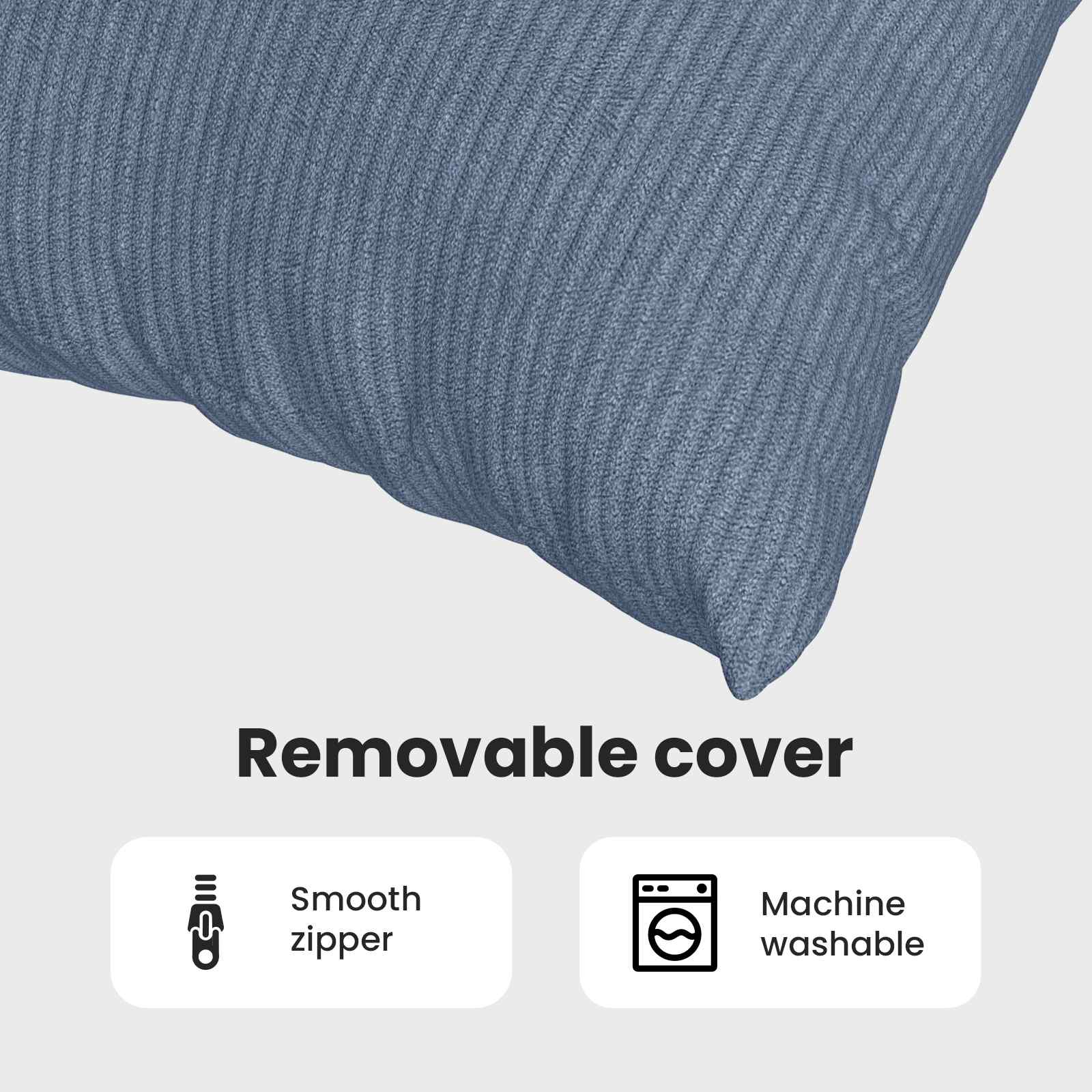 Sofa Pagalvės 2 pcs Mėlyna 60 x 60 cm Kordūrinis audinys