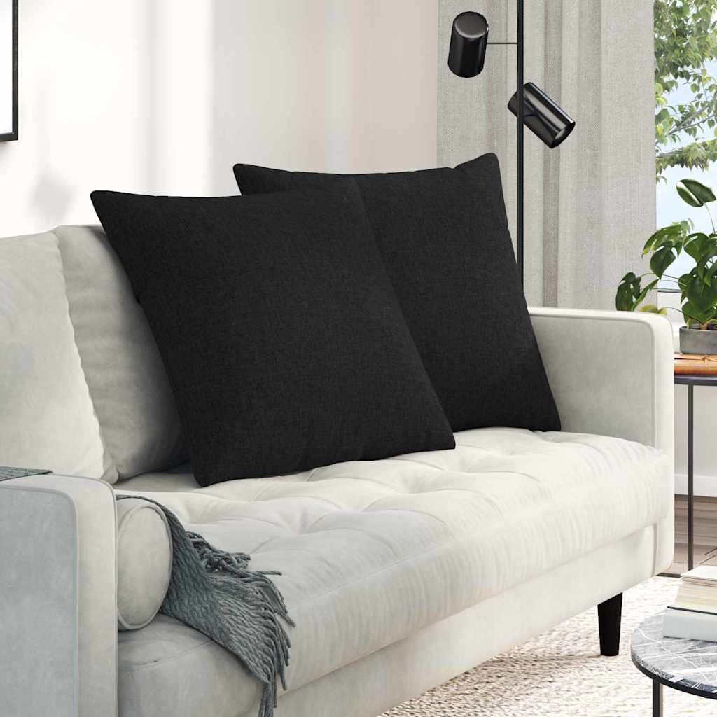 Sofa Cushions 2 pcs Black 80 x 80 cm fabric