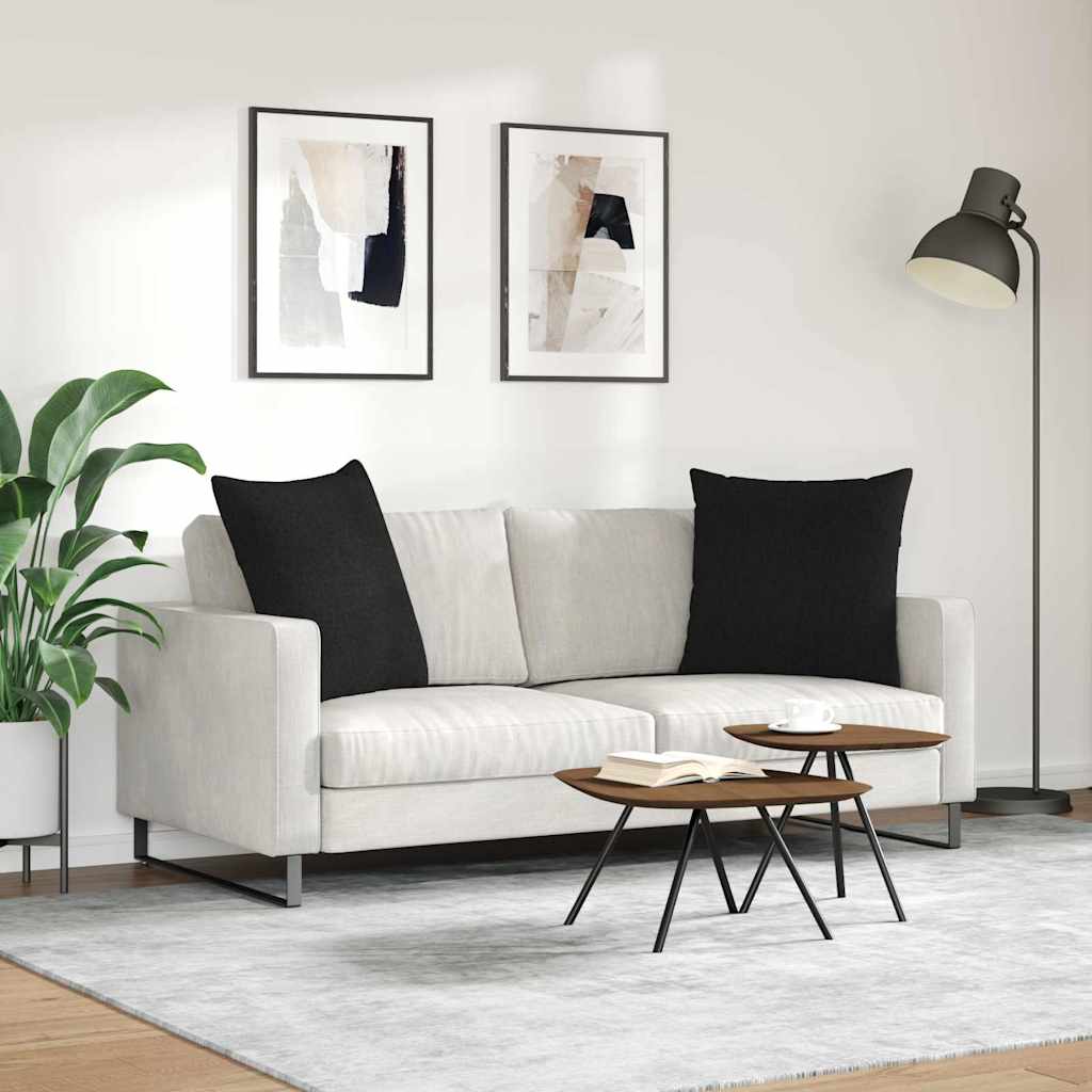 Sofa Cushions 2 pcs Black 80 x 80 cm fabric
