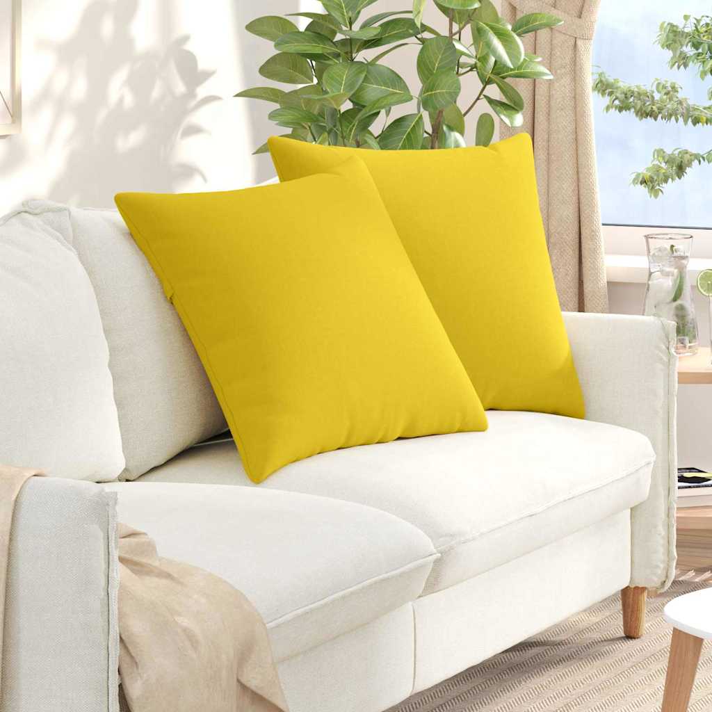 Sofa Pagalvės 2 pcs Šviesi geltona 80 x 80 cm audinys